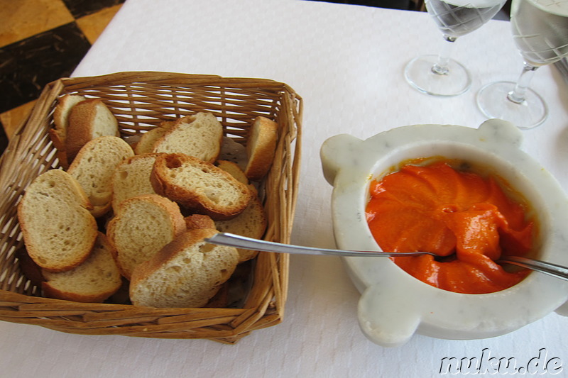 Brot und Dip im Restaurant Le Ruhl in Marseille, Frankreich