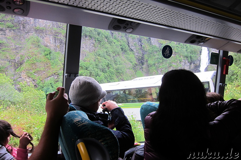 Busfahrt von Voss nach Gudvangen in Norwegen