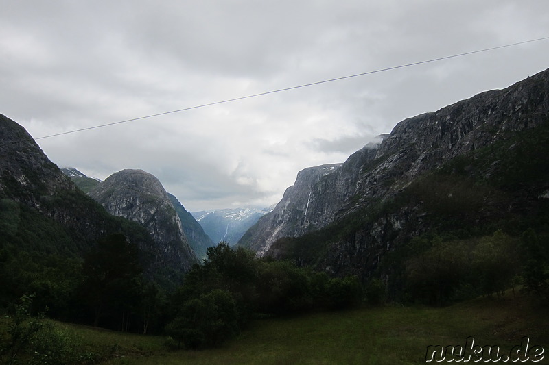 Busfahrt von Voss nach Gudvangen in Norwegen