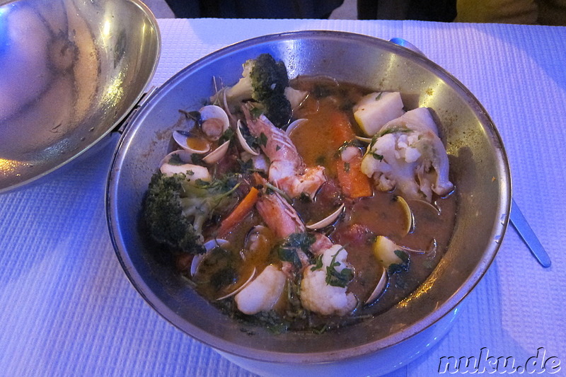 Cataplana - portugiesische Fischsuppe in Lagos, Portugal