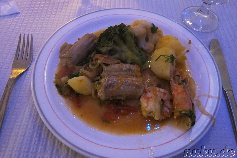 Cataplana - portugiesische Fischsuppe in Lagos, Portugal