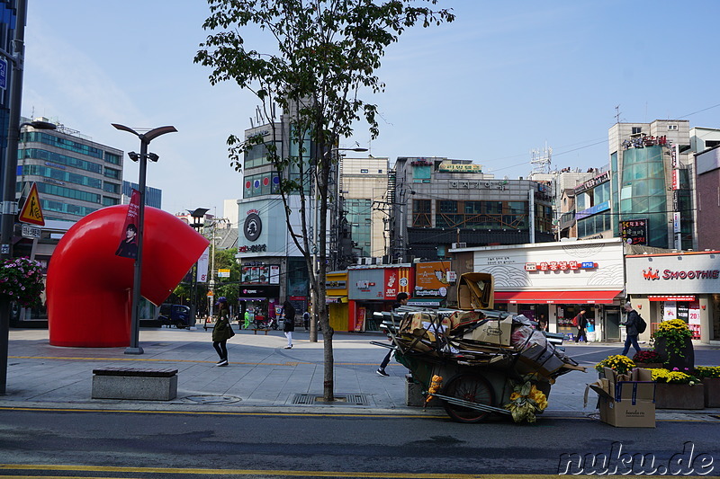 Das Studentenviertel Sinchon in Seoul, Korea