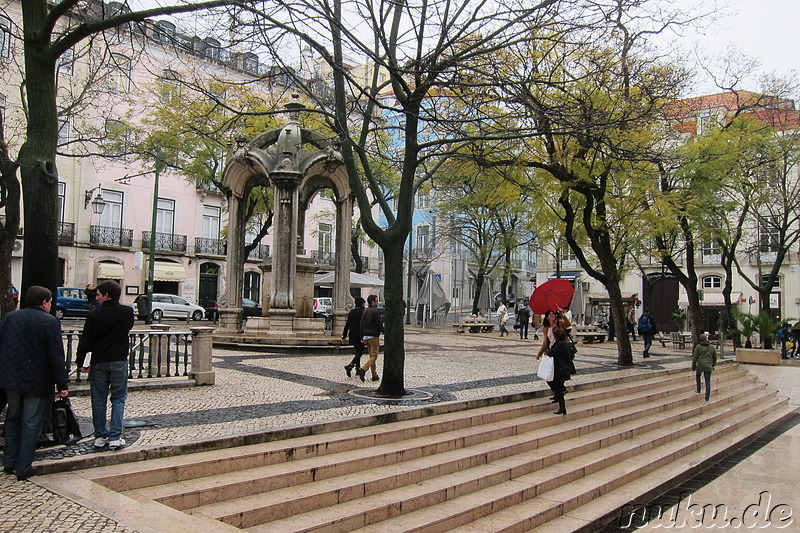 Der Platz Largo do Carmo in Lissabon, Portugal