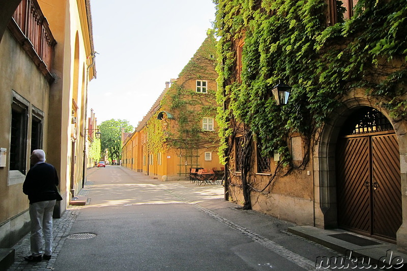 Die Fuggerei in Augsburg, Bayern