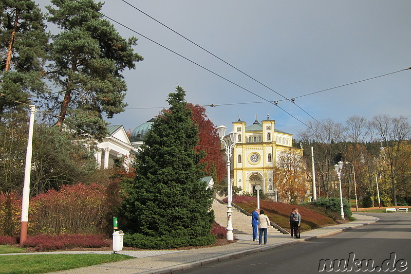 Die römisch-katholische Dekanatskirche Mariä Himmelfahrt in Marienbad, Tschechien