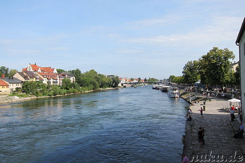 Donauufer in Regensburg, Bayern