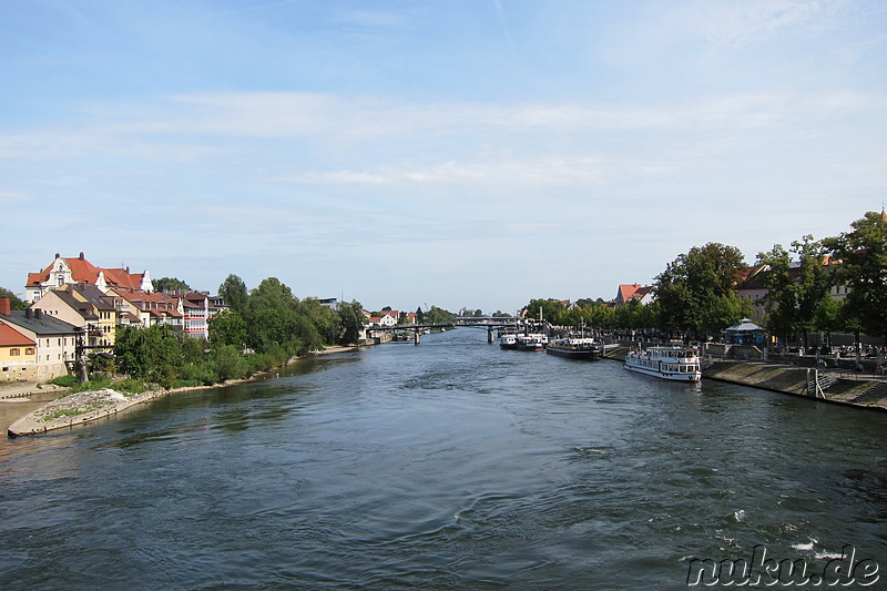 Donauufer in Regensburg, Bayern