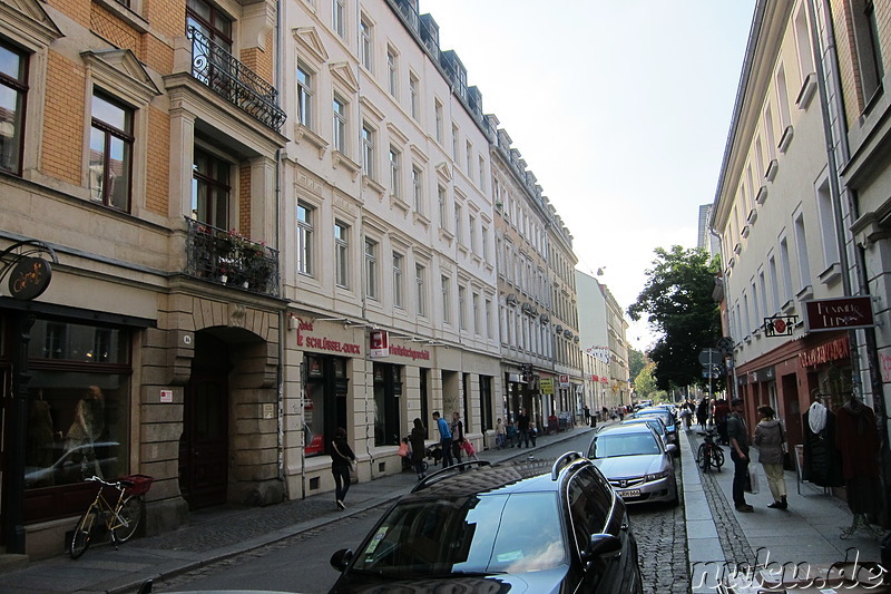 Eindrücke aus dem bunten Stadtteil Neustadt von Dresden, Sachsen