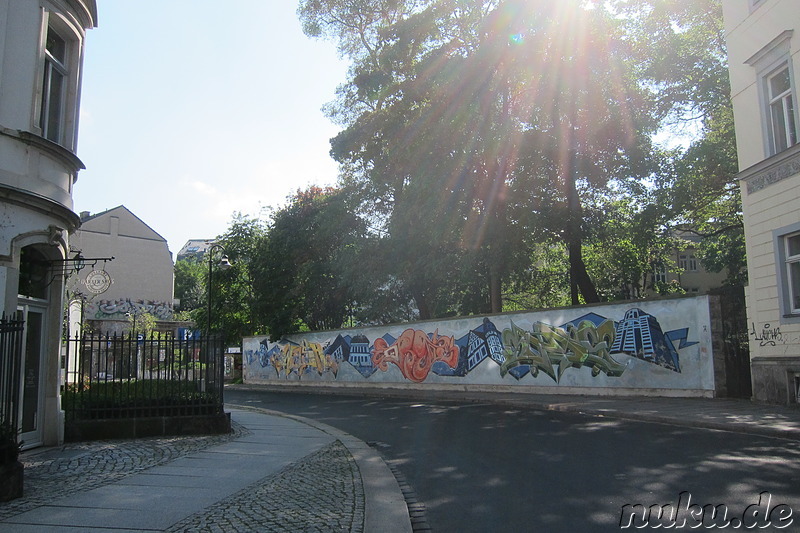 Eindrücke aus dem bunten Stadtteil Neustadt von Dresden, Sachsen