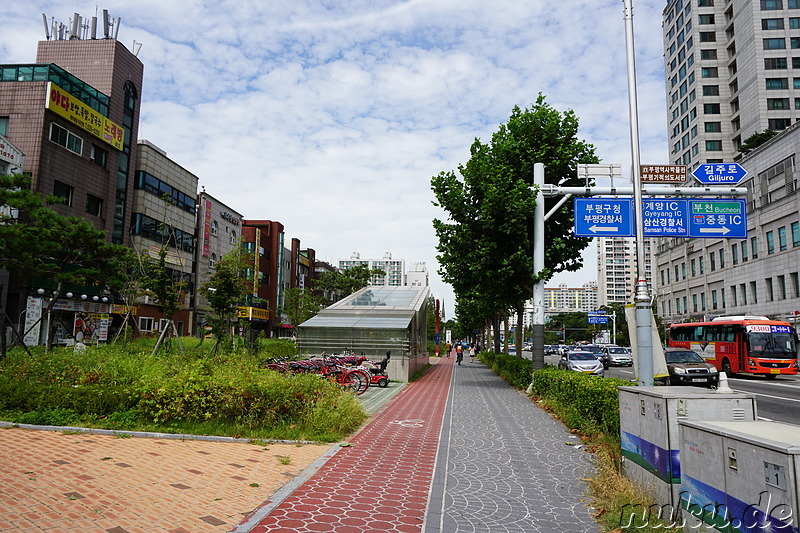 Eindrücke aus dem Stadtteil Bupyeong von Incheon, Korea