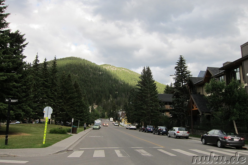 Eindrücke aus der Innenstadt von Banff in Alberta, Kanada