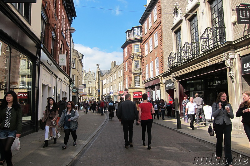 Eindrücke aus der Innenstadt von Cambridge, England