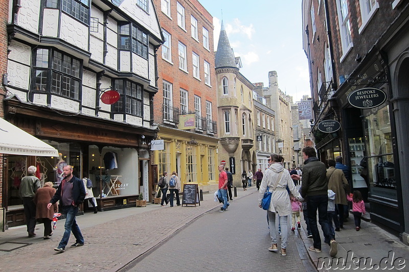 Eindrücke aus der Innenstadt von Cambridge, England