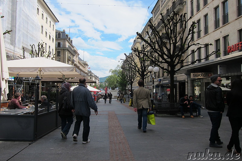 Eindrücke aus der Innenstadt von Genf, Schweiz