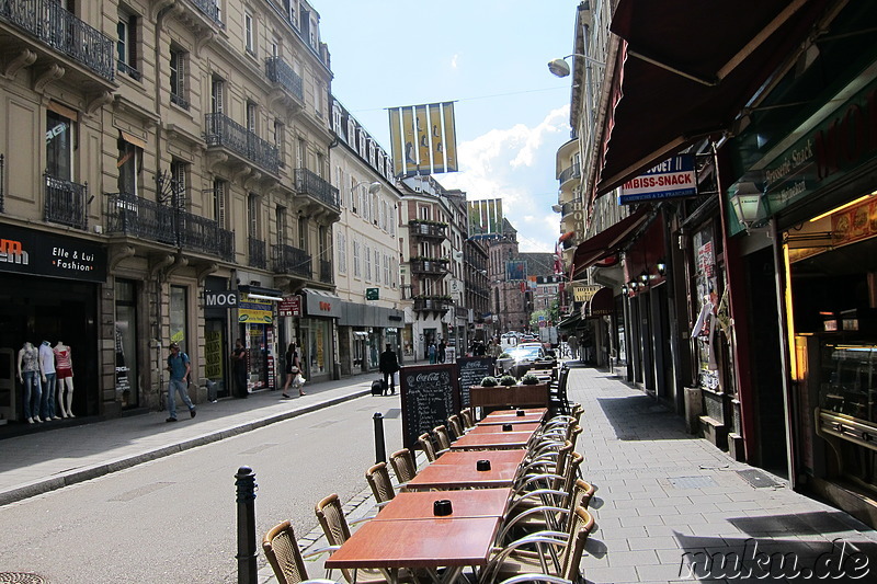 Einkaufsstrasse Grand Rue in Strasbourg, Frankreich