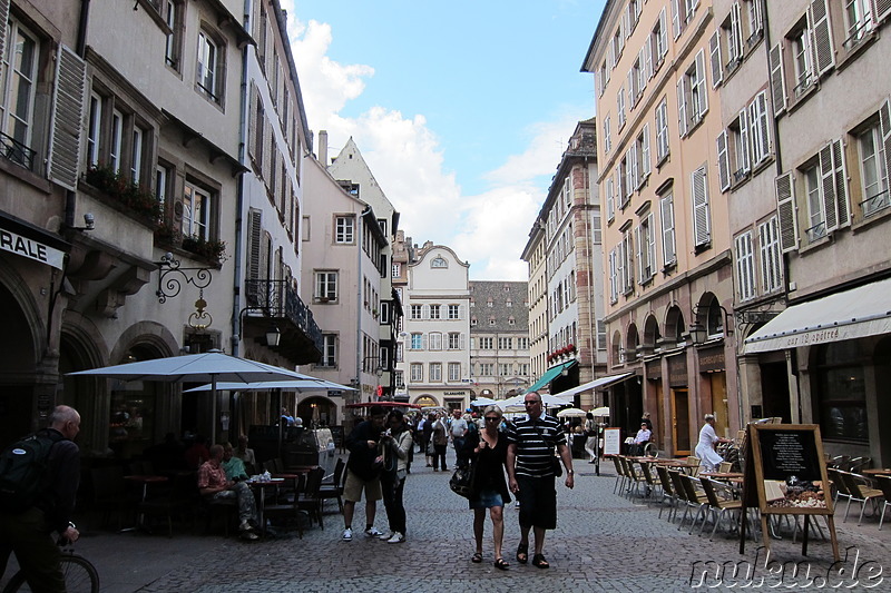 Einkaufsstrasse Grand Rue in Strasbourg, Frankreich