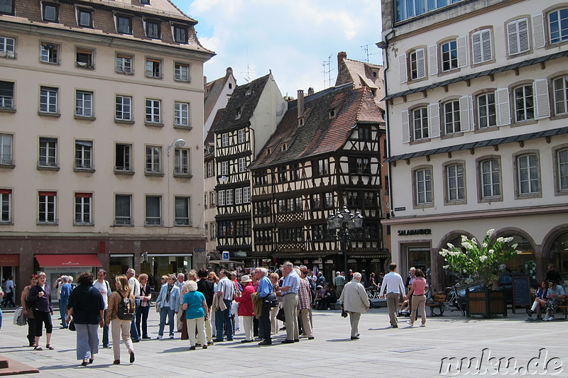 Einkaufsstrasse Grand Rue in Strasbourg, Frankreich