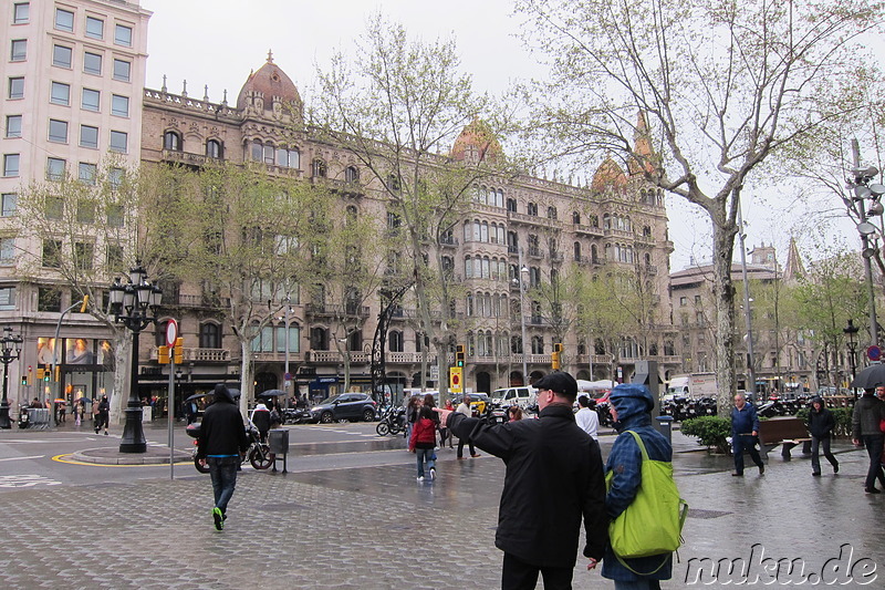 Einkaufsstrasse La Rambla in Barcelona, Spanien