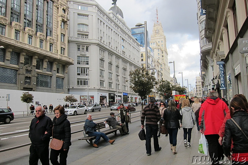 Einkaufsviertel in Madrid, Spanien