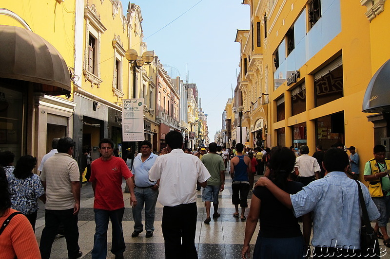Einkaufsviertel Jiron de la Union in Lima, Peru