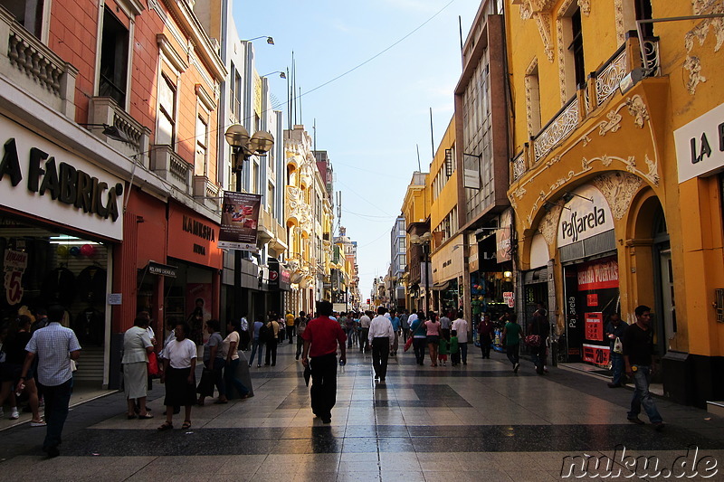 Einkaufsviertel Jiron de la Union in Lima, Peru