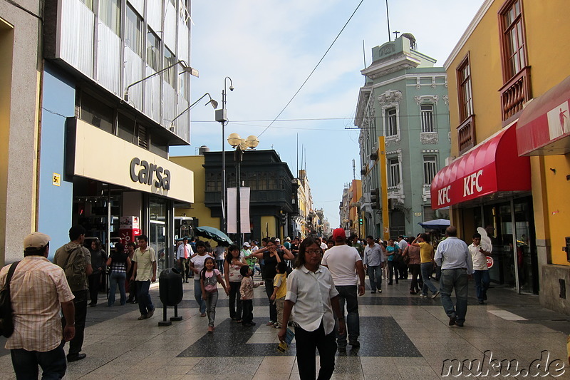 Einkaufsviertel Jiron de la Union in Lima, Peru
