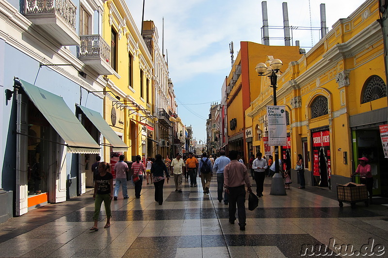 Einkaufsviertel Jiron de la Union in Lima, Peru