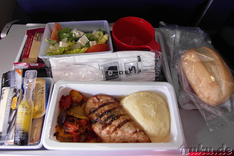 Essen auf dem Delta Airlines Flug von Frankfurt nach Atlanta