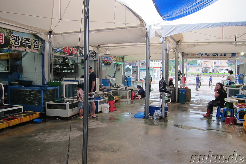 Fischmarkt in Gyeokpo, Jeollabukdo, Korea