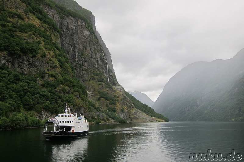 Fjordkreuzfahrt von Gudvangen nach Flam in Norwegen