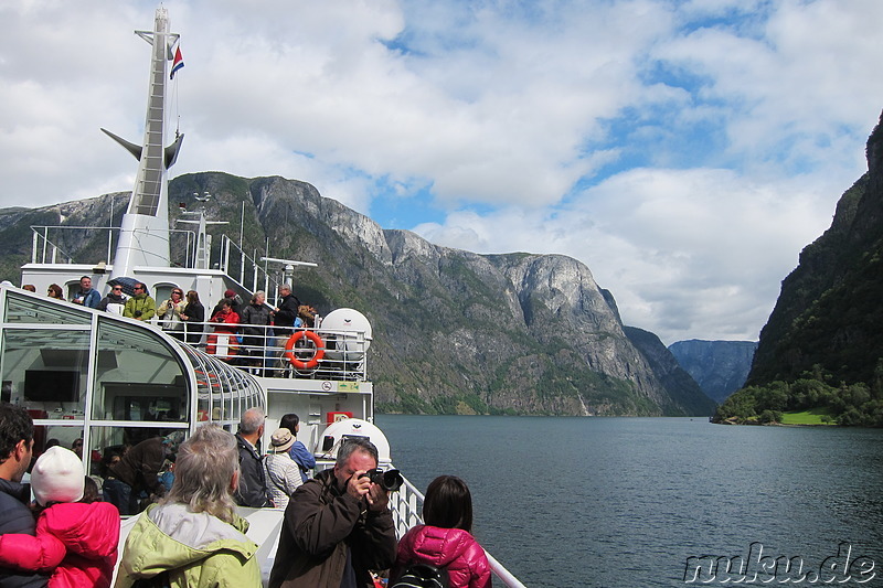 Fjordkreuzfahrt von Gudvangen nach Flam in Norwegen