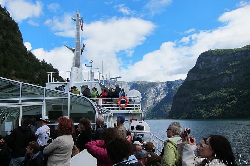 Fjordkreuzfahrt von Gudvangen nach Flam in Norwegen