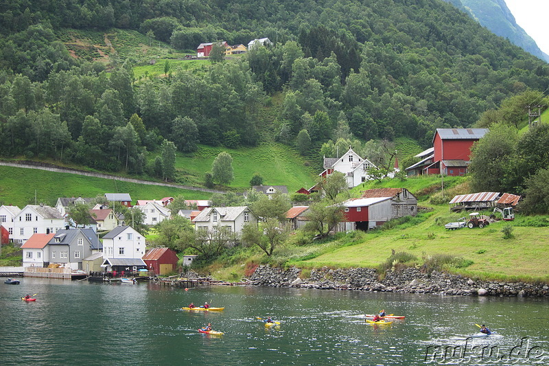 Fjordkreuzfahrt von Gudvangen nach Flam in Norwegen