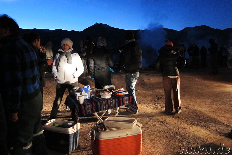 Frühstück nach der Ankunft bei den Tatio Geisers