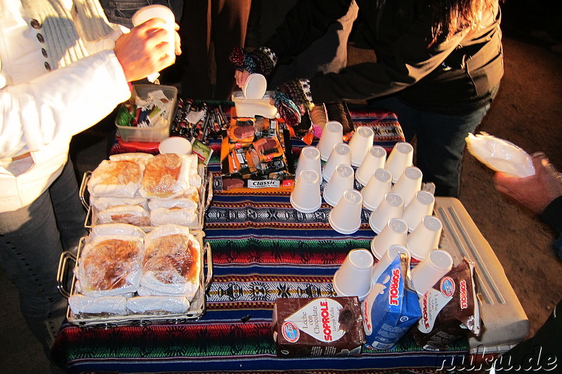 Frühstück nach der Ankunft bei den Tatio Geisers