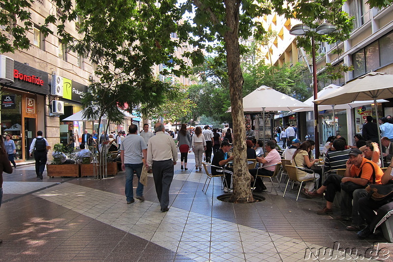 Fußgängerzone Paseo Huerfanos in Santiago de Chile