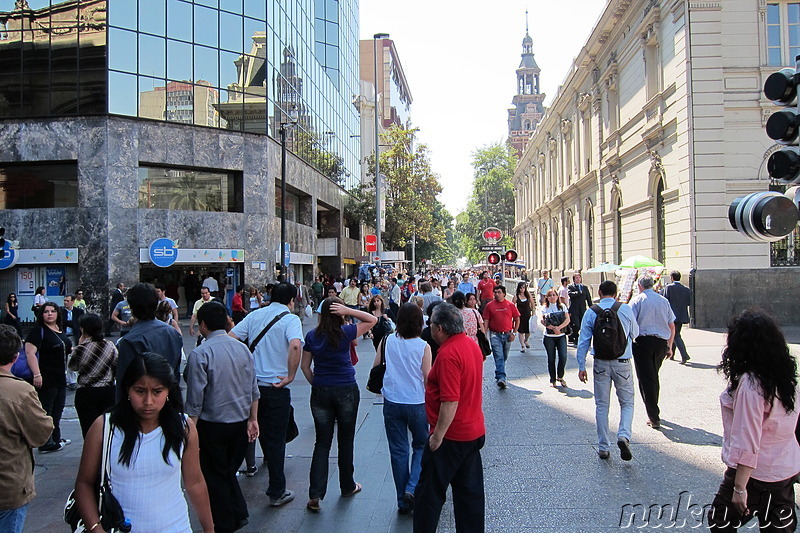 Fußgängerzone Paseo Huerfanos in Santiago de Chile