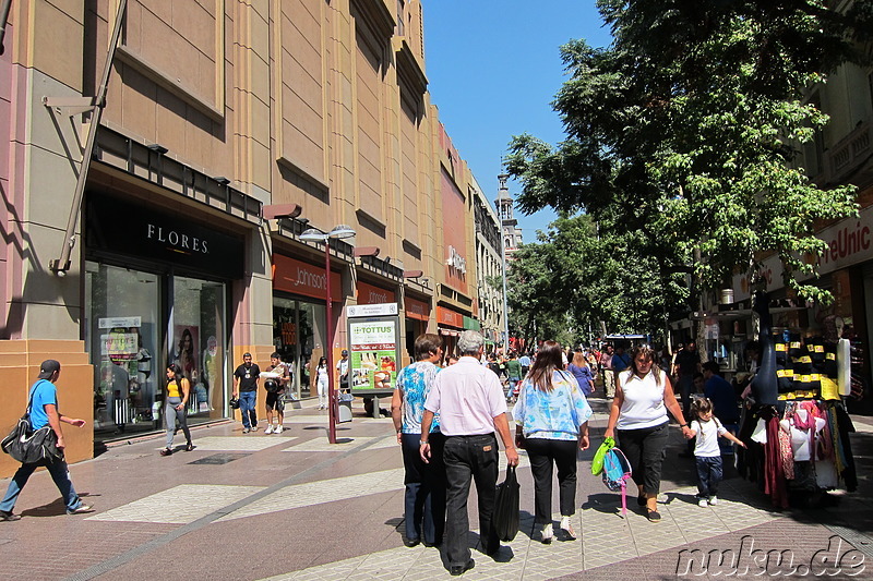 Fußgängerzone Paseo Huerfanos in Santiago de Chile