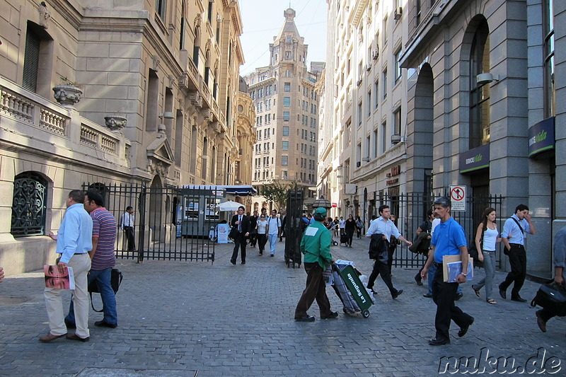 Fußgängerzone Paseo Huerfanos in Santiago de Chile