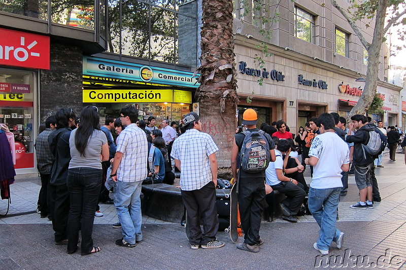 Fußgängerzone Paseo Huerfanos in Santiago de Chile