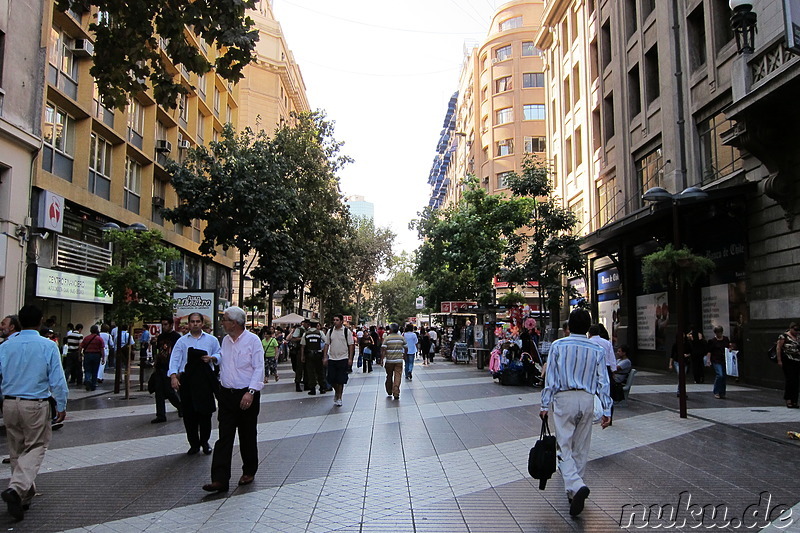 Fußgängerzone Paseo Huerfanos in Santiago de Chile