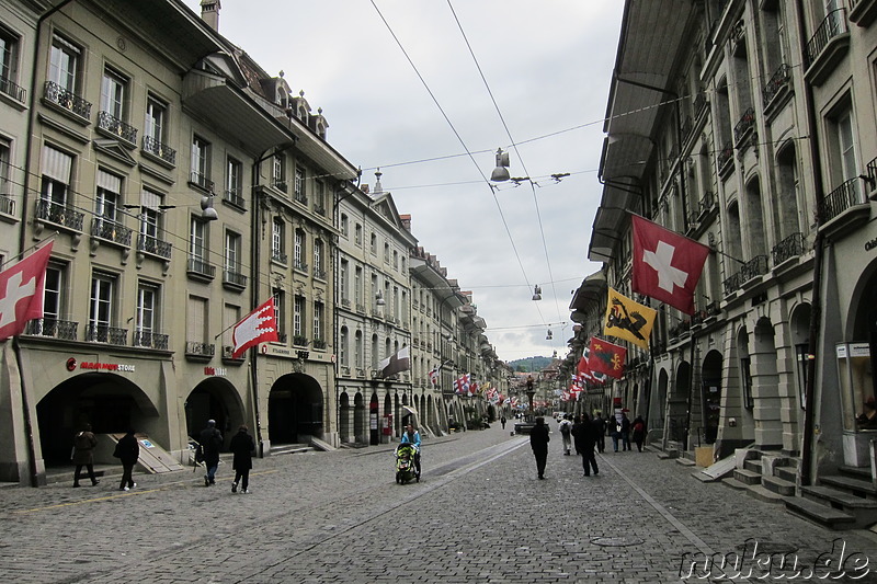 Fußgängerzone und Altstadt von Bern, Schweiz