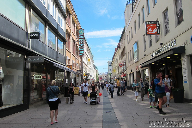 Fußgängerzone und Einkaufsviertel in Göteborg, Schweden