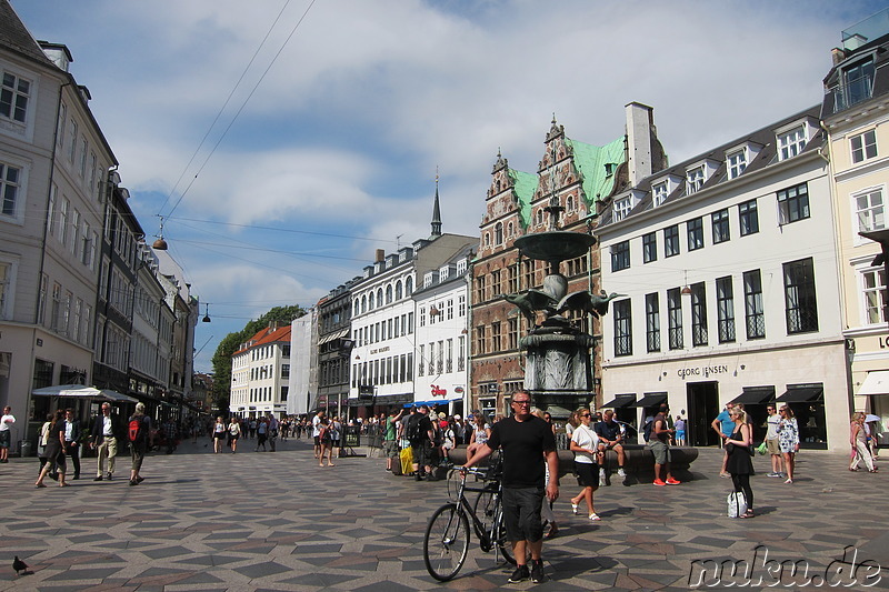 Fußgängerzone und Einkaufsviertel in Kopenhagen, Dänemark