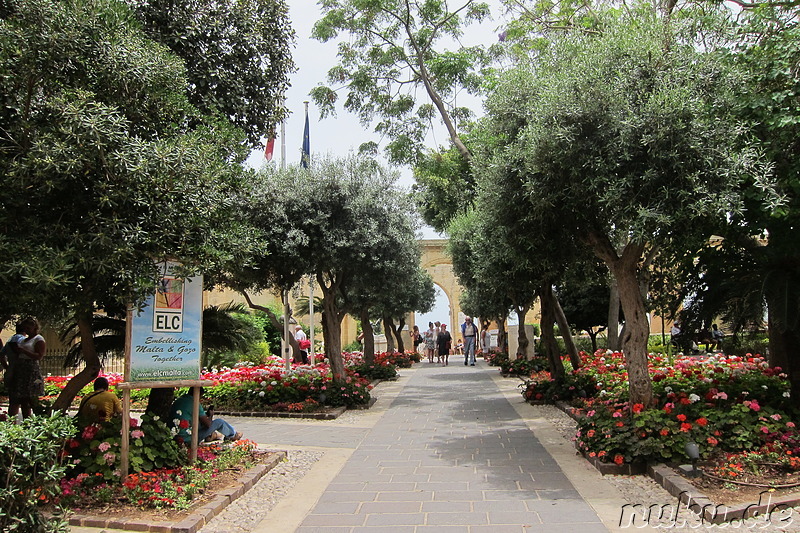 Gartenanlage Upper Barrakka Gardens in Valletta, Malta