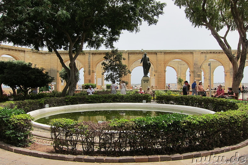 Gartenanlage Upper Barrakka Gardens in Valletta, Malta