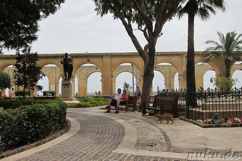 Gartenanlage Upper Barrakka Gardens in Valletta, Malta