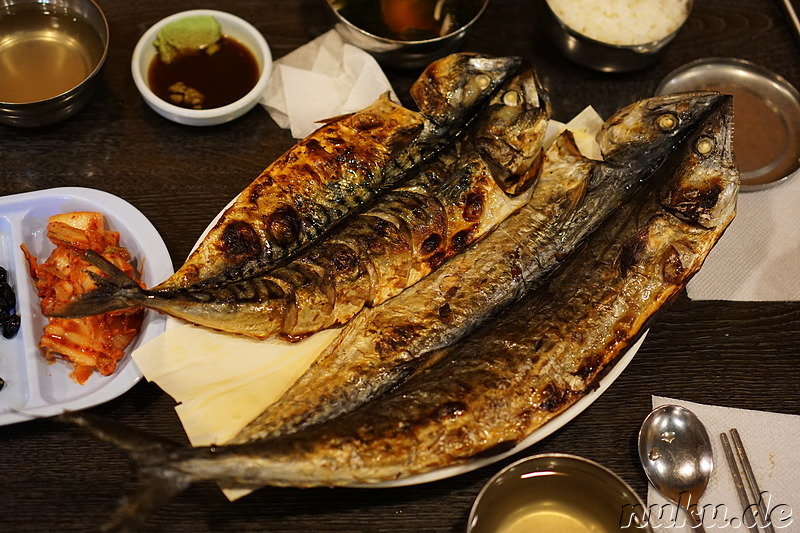Gegrillter Fisch bei Tolbo in Nowon, Seoul, Korea