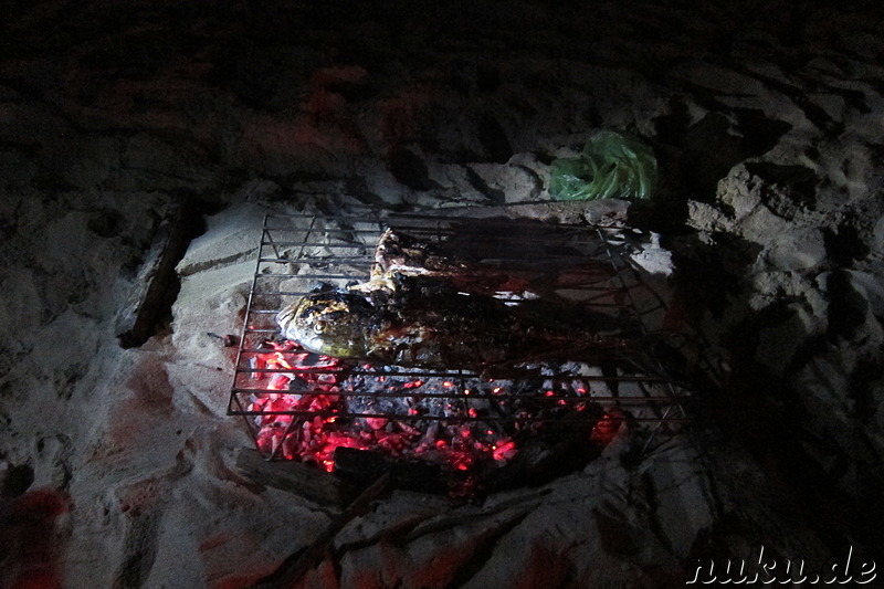 Gegrillter Fisch zum Abendessen