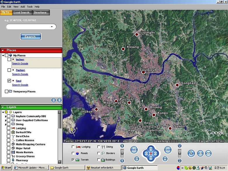 Google Earth, Grossraum Seoul